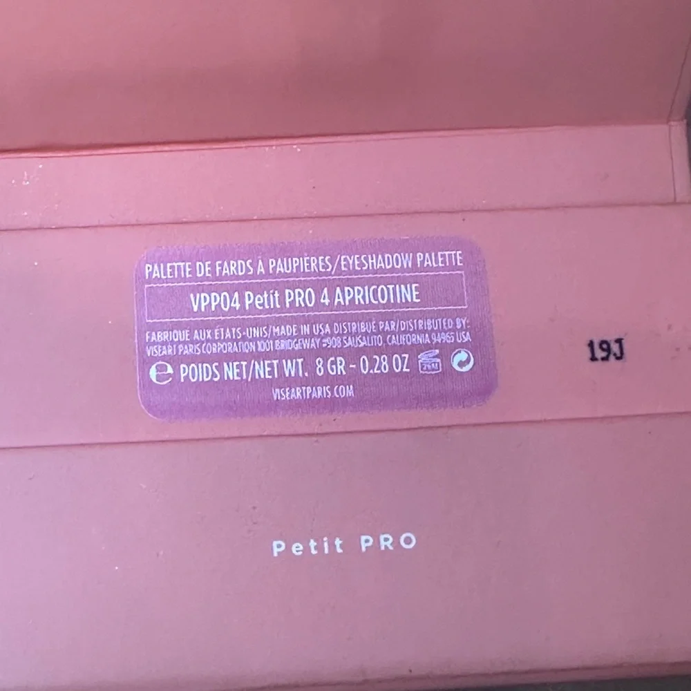 Viseart Petite Pro 4 Apricot Shimmer and Matte Eyeshadow Palette